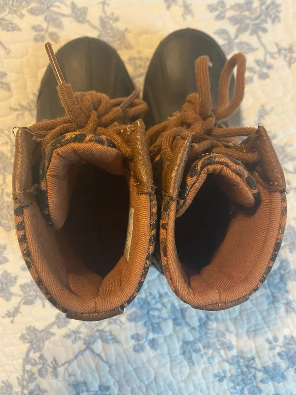 Sperry Toddler Girl Cheetah Print Duck Boots Size 10